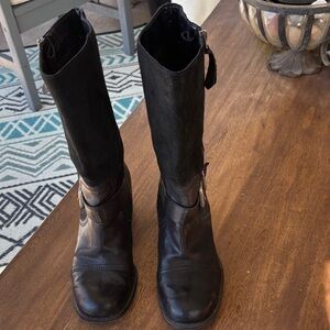 Franco Sarto Dark Leather Heeled Boots